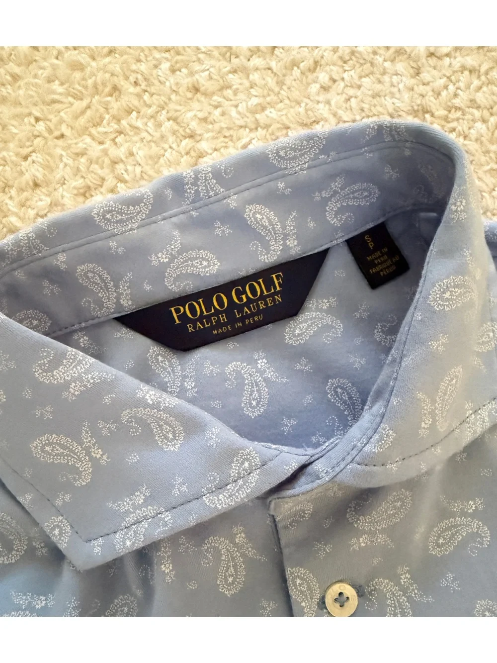 Polo by Ralph Lauren Men’s Light Blue/Paisley Polo Shirt
